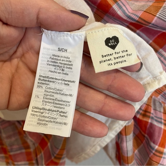 Madewell Plaid Ruffle Sleeve Popover Mini Dress - Picture 9 of 10